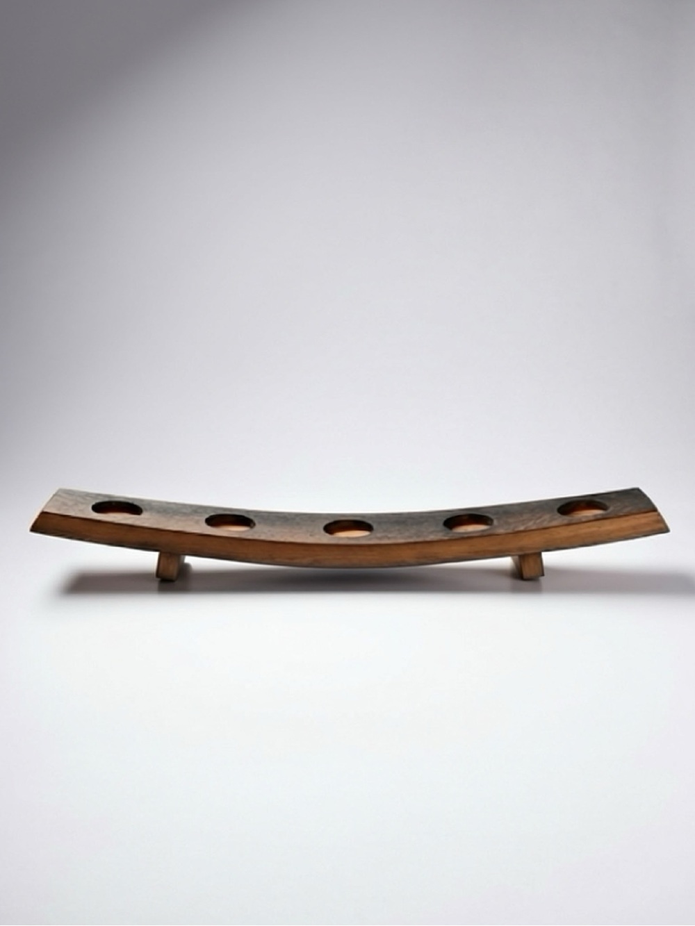 HANDCRAFTED‎ CURVED OAK WINE BARREL STAVE/TEE LIGHT CANDLE HOLDER/FLIGHT BOARD